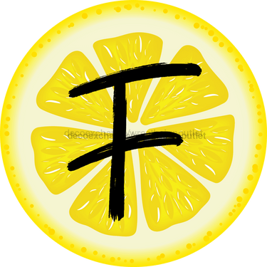 Personalized Lemon Sign Initial Monogram Decoe-4088-Dh-Custom 18 Wood Round F